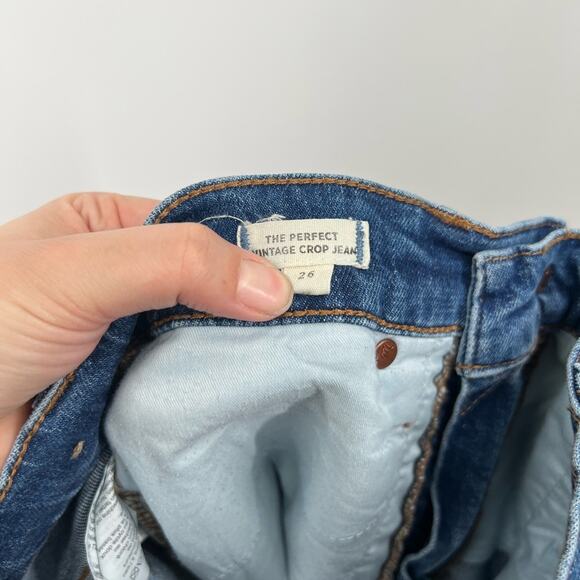 Madewell The Perfect Vintage Crop Jeans Bellbrook Wash Comfort Stretch Edition - Picture 8 of 10
